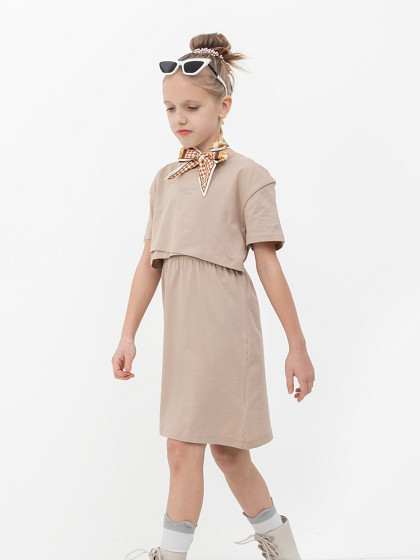 CALVIN KLEIN JEANS Детское платье, OVERLAP SS T-SHIRT DRESS