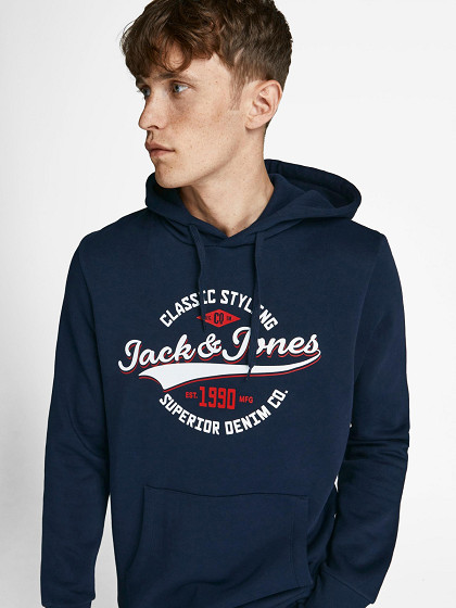 JACK&JONES Vīriešu džemperis, WHLOGO SWEAT HOOD