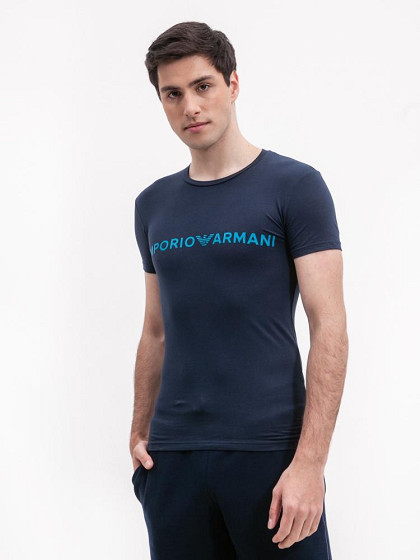 EA7 EMPORIO ARMANI Мужская футболка. MEGALOGO STRETCH COTTON CREW NECK