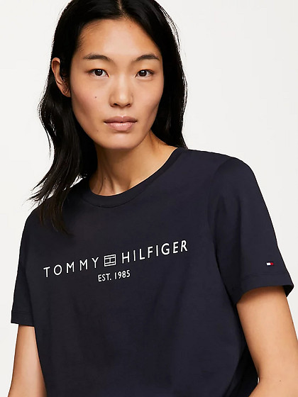 TOMMY HILFIGER Женская футболка, SIGNATURE LOGO FLAG EMBROIDERY T-SHIRT