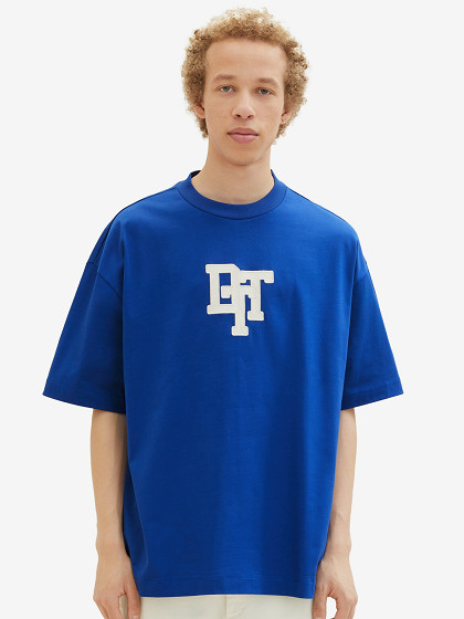 TOM TAILOR DENIM Мужская футболка, OVERSIZED T-SHIRT WITH APPLICATIONS