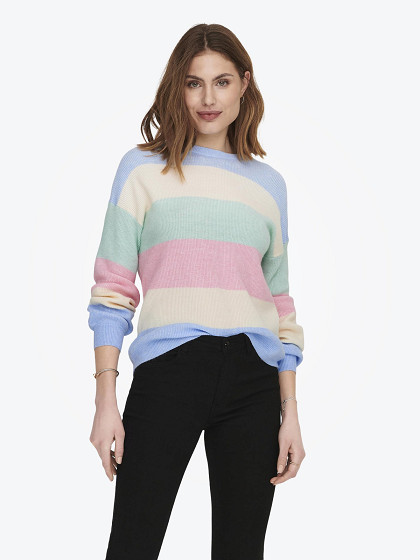 ONLY Женский свитер, ONLATIA L/S STRIPE PULLOVER KNT NOOS