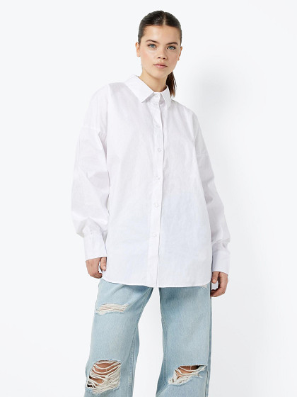 NOISY MAY Женская рубашка, NMTHEO L/S BUTTON DETAIL SHIRT WVN
