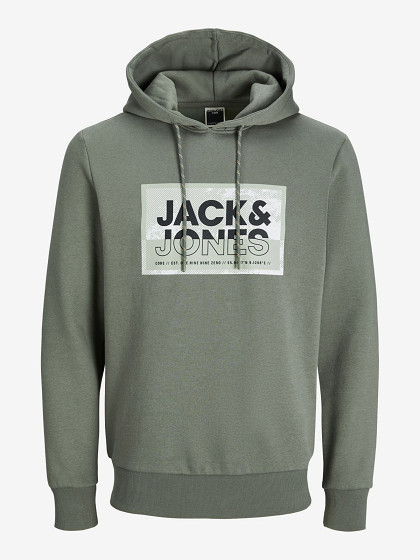 JACK&JONES Vīriešu džemperis, JCOLOGAN SS24 PRINT SWEAT HOOD