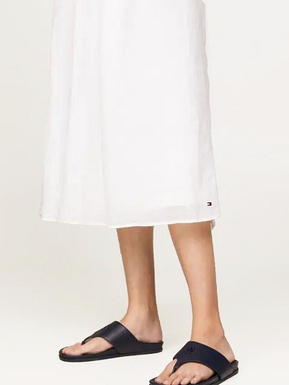 TOMMY HILFIGER Женское летнее платье со льном, LINEN MIDI SLIP DRESS