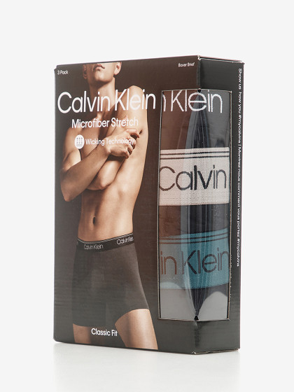 CALVIN KLEIN UNDERWEAR Vīriešu apakšbikses, 3 gab.; BOXER BRIEF 3PK