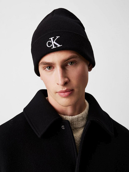 CALVIN KLEIN Мужская шапка, MONOGRAM EMBRO BEANIE