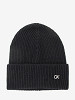 CALVIN KLEIN Cepure ar vilnu un kašmiru, CK METAL CHUNKY RIB BEANIE