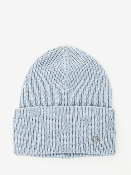 CALVIN KLEIN Шапка из шерсти и кашемира, CK METAL CHUNKY RIB BEANIE