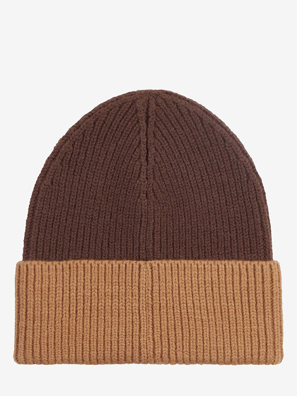 CALVIN KLEIN Cepure ar vilnu un kašmiru, CK METAL TWO-TONE CHUNKY BEANIE