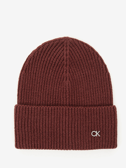 CALVIN KLEIN Cepure un šalle no vilnas un kašmira, CK METAL CHUNKY BEANIE & SCARF