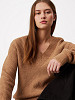 CALVIN KLEIN Sieviešu jaka ar vilnu, BOUCLE RIB V-NK RELAXED SWEATER