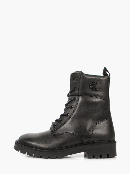 CALVIN KLEIN Sieviešu ādas apavi, COMBAT BOOT MID ZIP LTH IN CALF