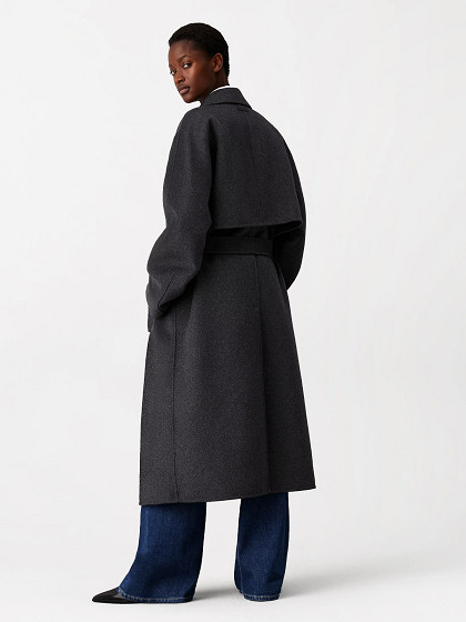 CALVIN KLEIN Sieviešu mētelis ar vilnu, LS DF WOOL LONG WRAP COAT