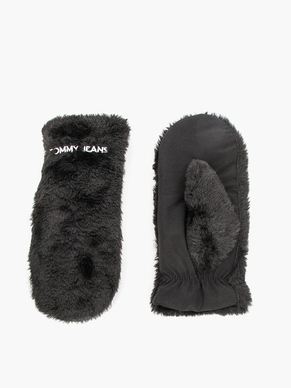 TOMMY HILFIGER Sieviešu cimdi, LINEAR LOGO FUR GLOVES