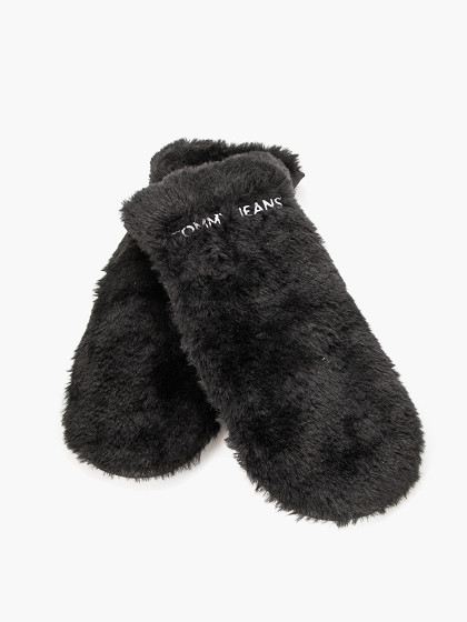 TOMMY HILFIGER Sieviešu cimdi, LINEAR LOGO FUR GLOVES