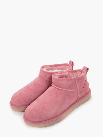 UGG Sieviešu ādas zābaki ar siltinājumu, CLASSIC ULTRA MINI